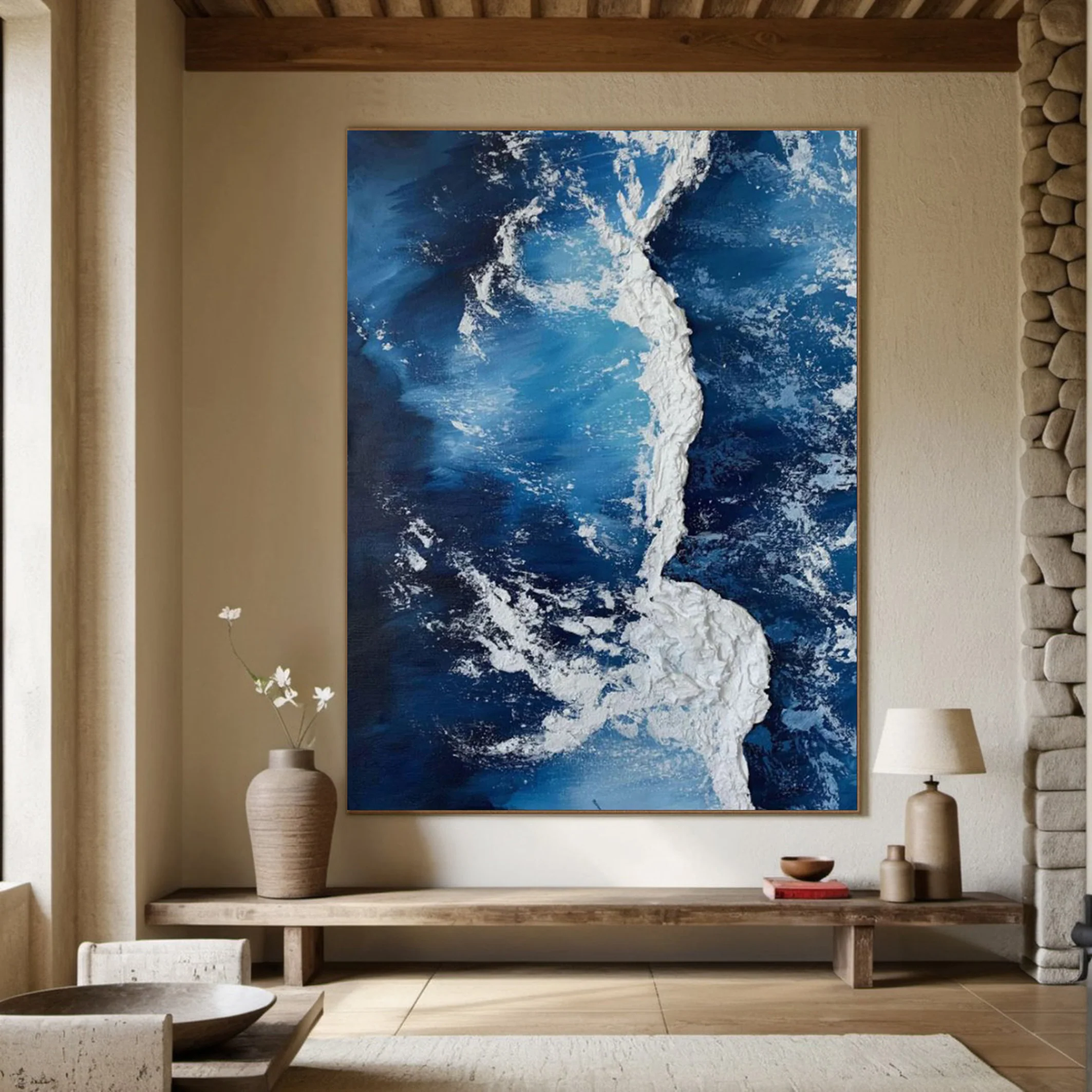 Modern 3D Texture Seascape, Dynamic Ocean Vista #BGA 259