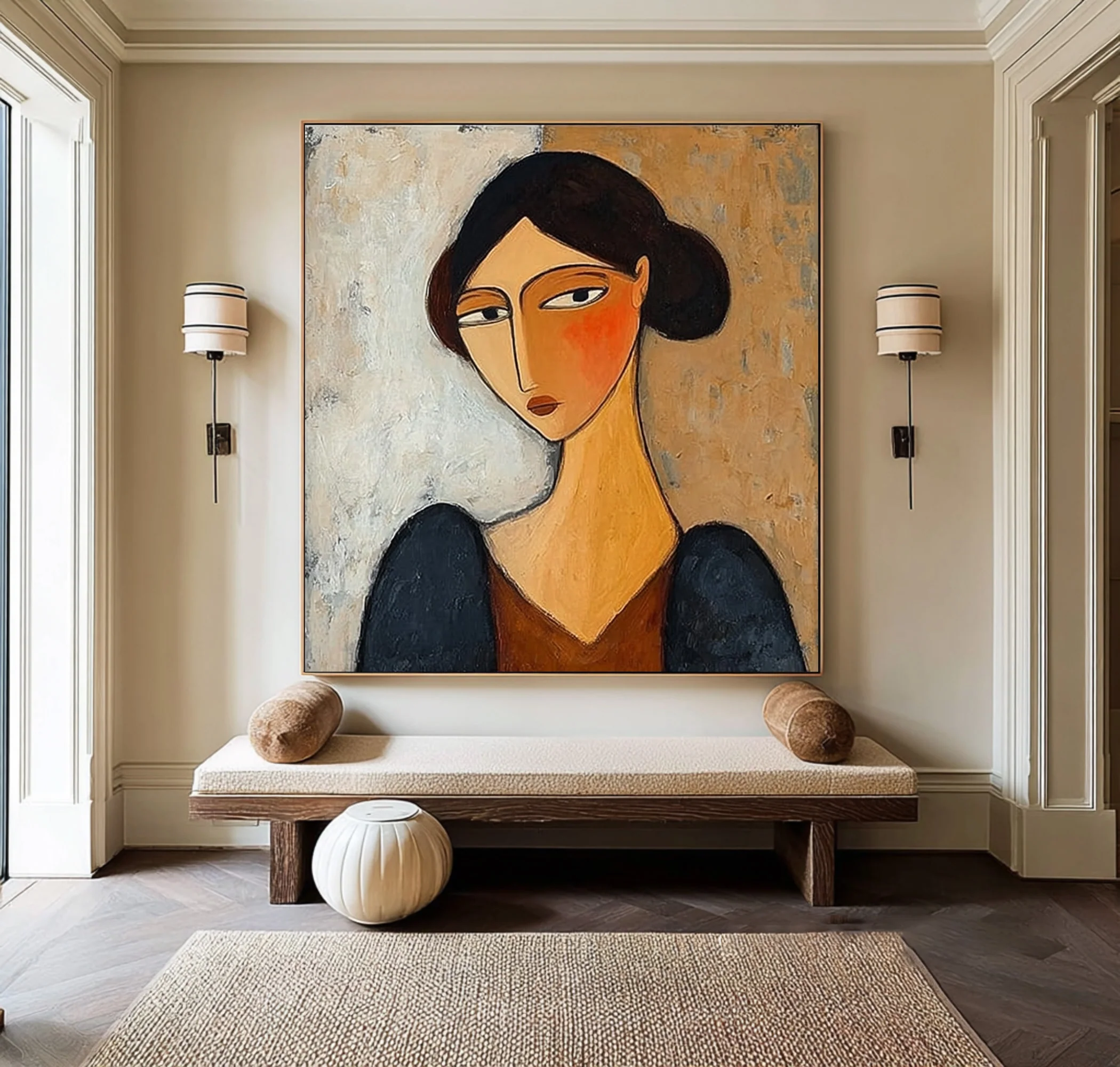 Abstract Woman Head Wall Art Fine Art Decor Piece #WG 088