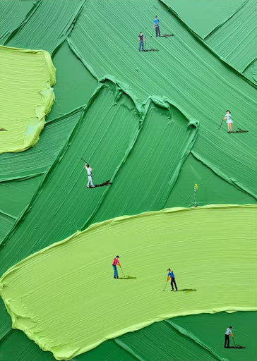 Large Whimsical Golf Art Painting | MuroArt #WG 098