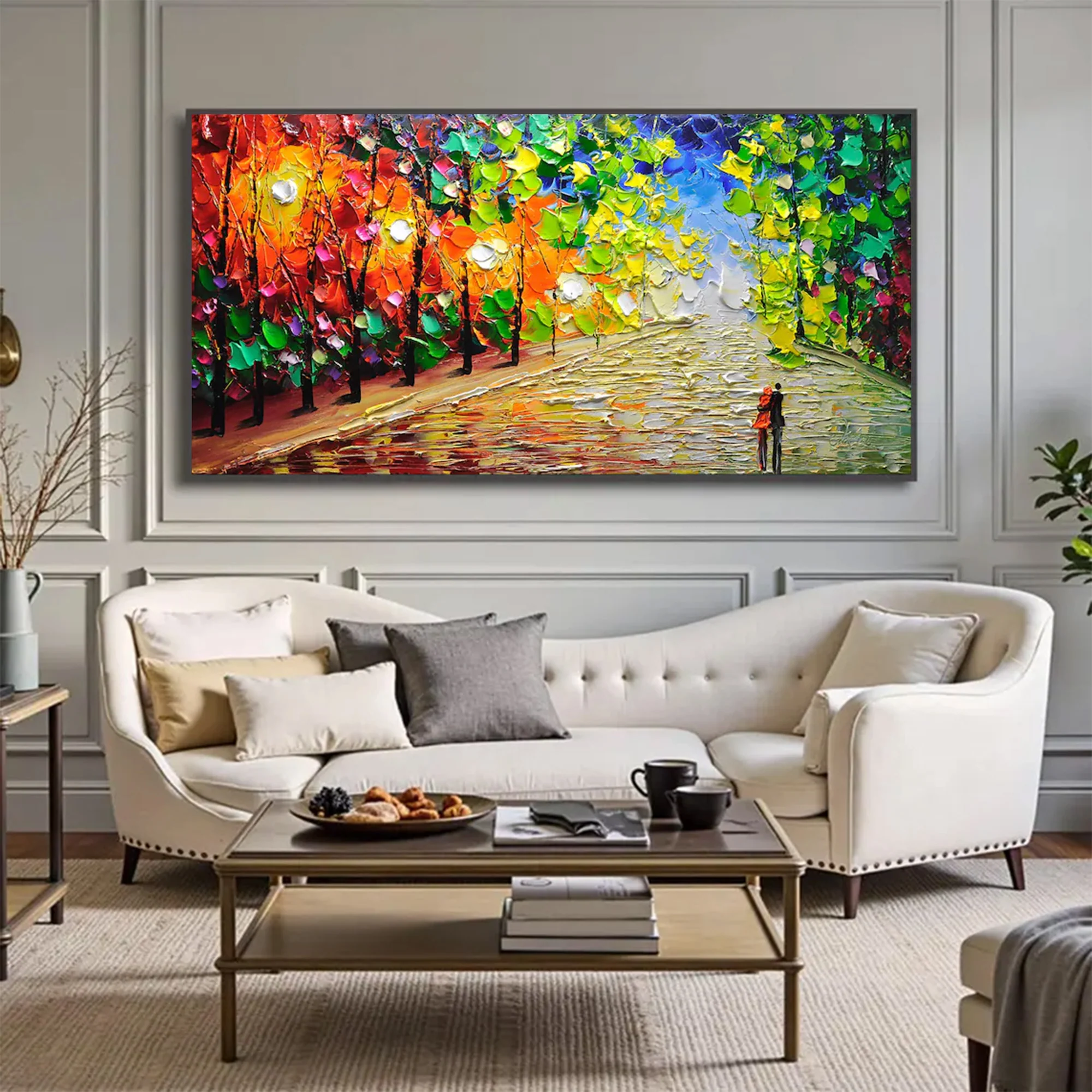 Large Modern Textured Blue Landscape | MuroArt #WGA 038