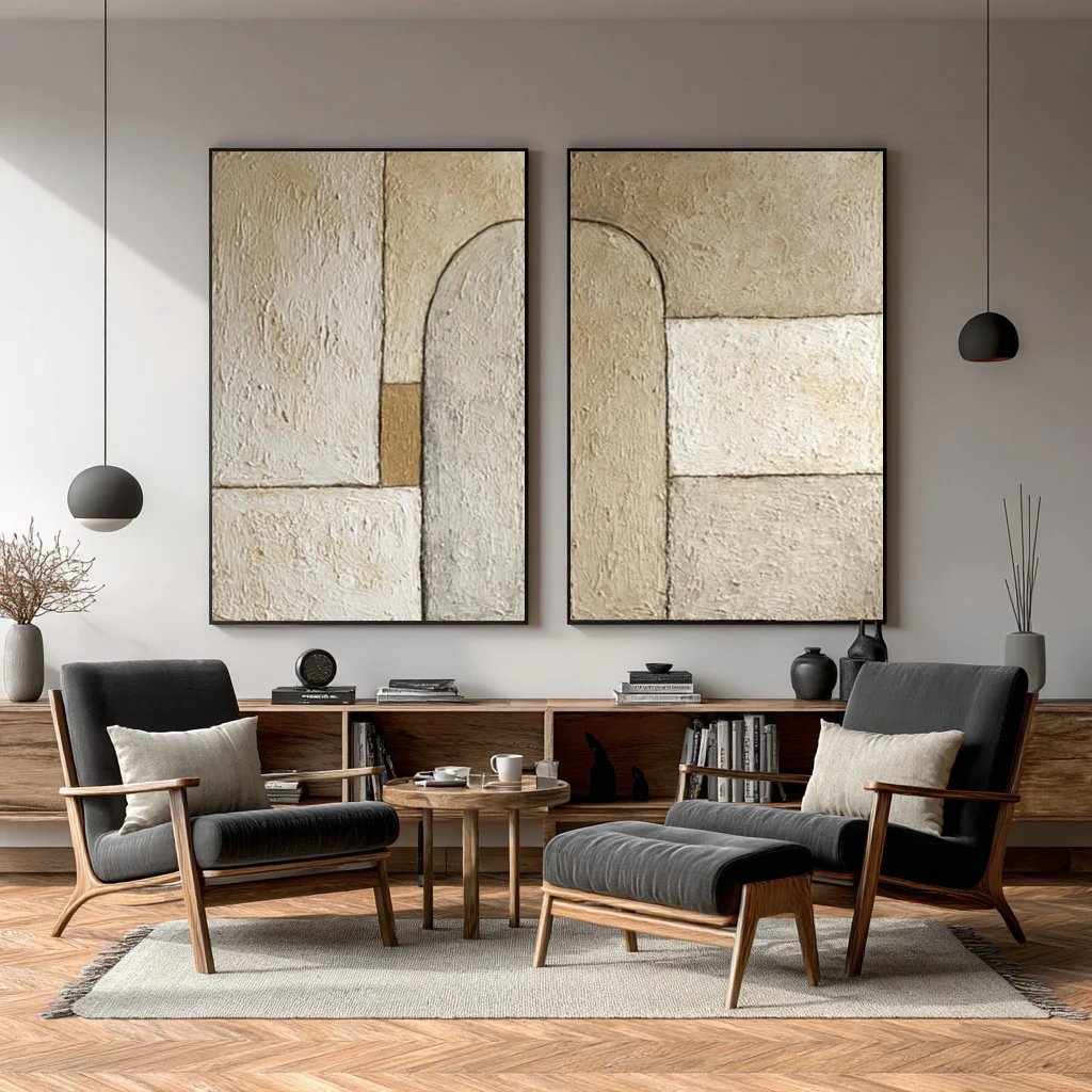 Hand Painted Abstract Wall Decor Arched Elements #WG 021