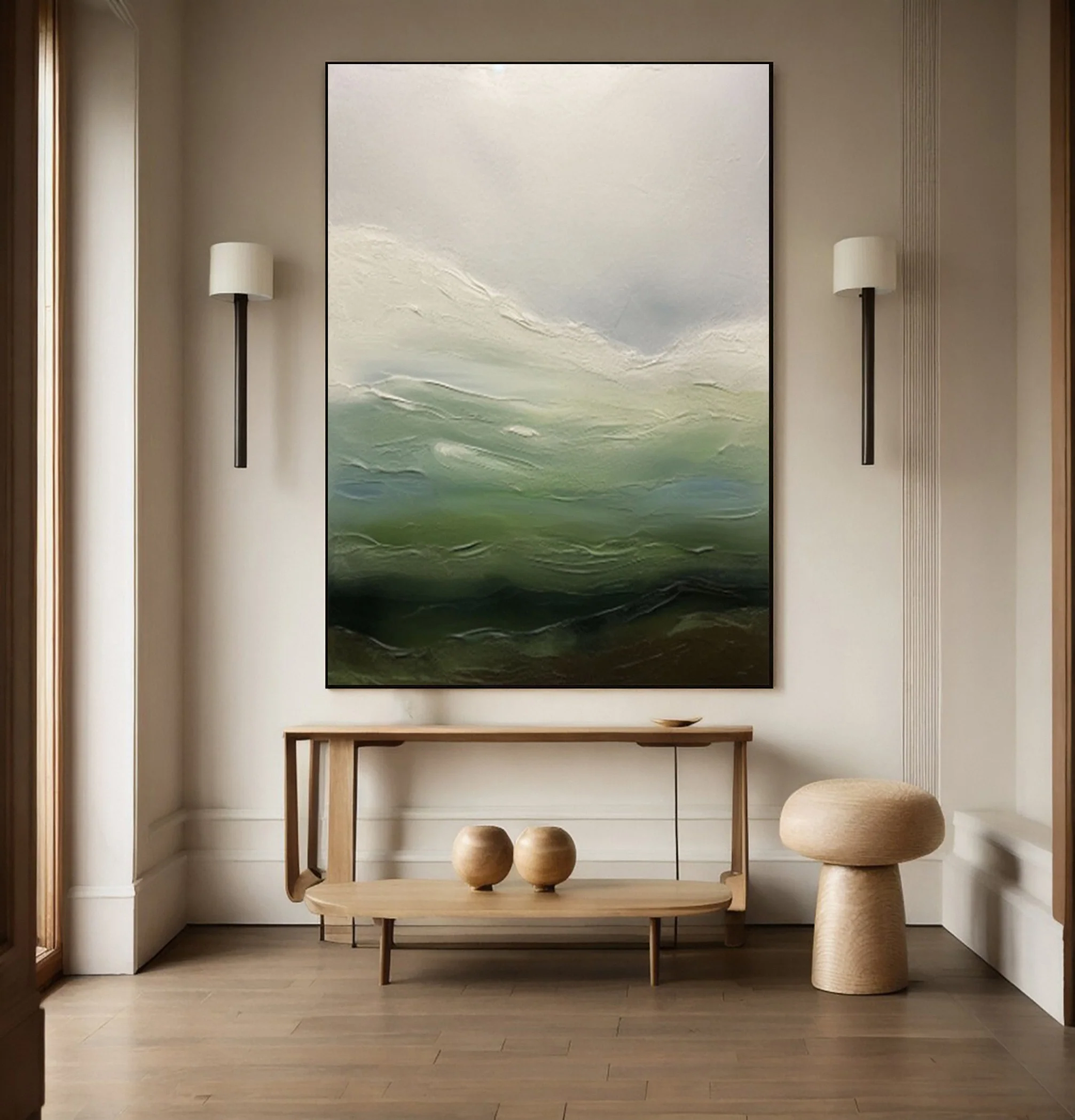 Abstract Landscape with Blended Greens, Blues #BGA 335