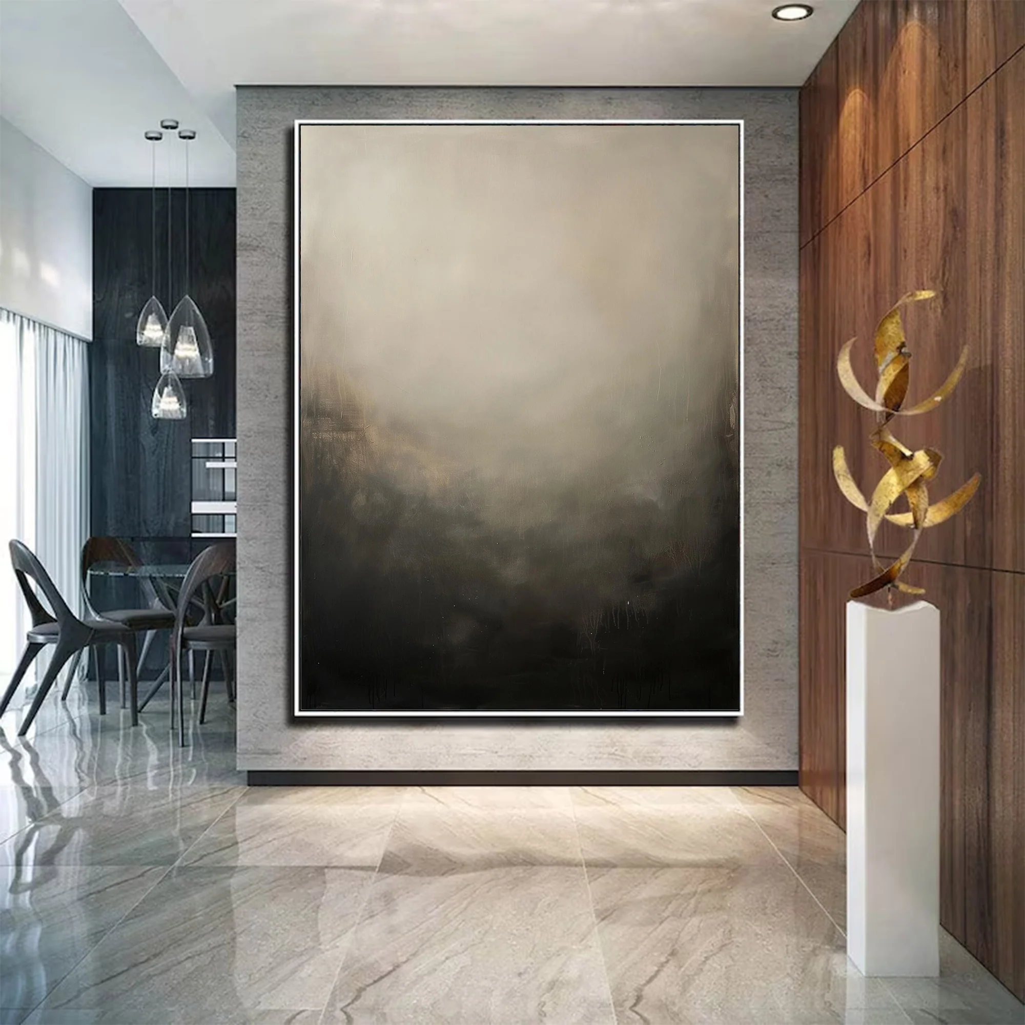 Modern Large Abstract Monochrome Art | MuroArt #WG 123