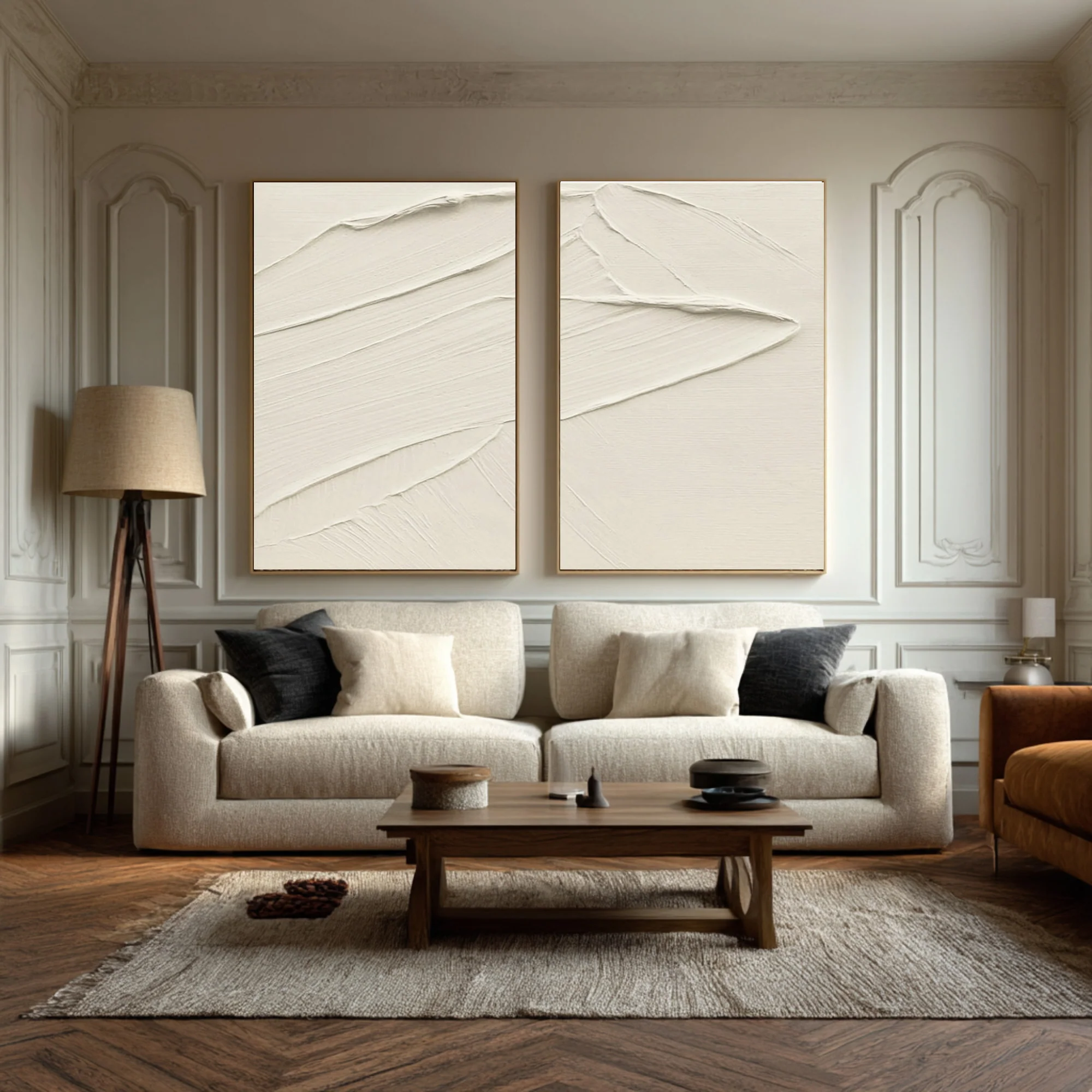 Minimalist Ocean Wave Impasto Home Art Decor #WG 074