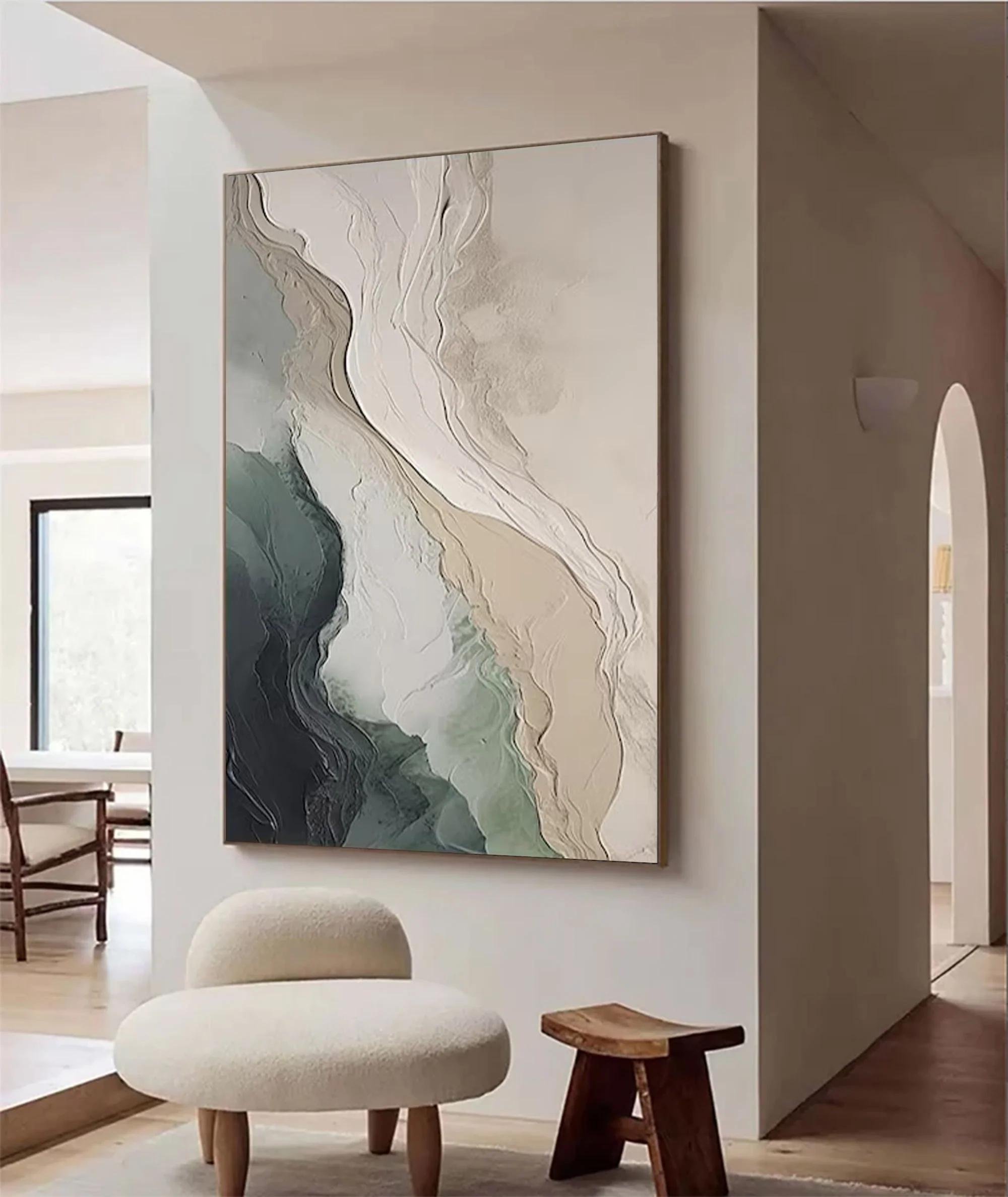 Large Modern Earth-Toned Abstract Art | MuroArt #WGA 018