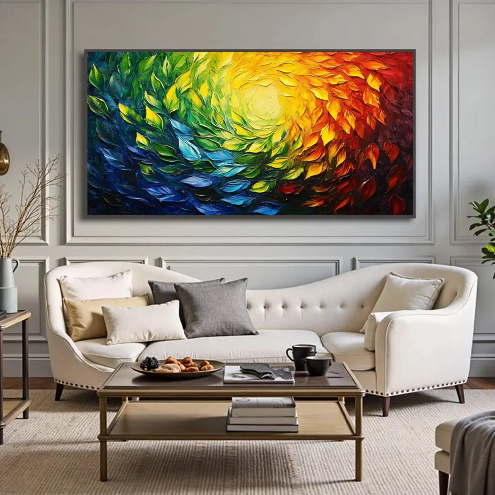 Large Abstract Dimensional Leaf Wall Art | MuroArt #WGA 041