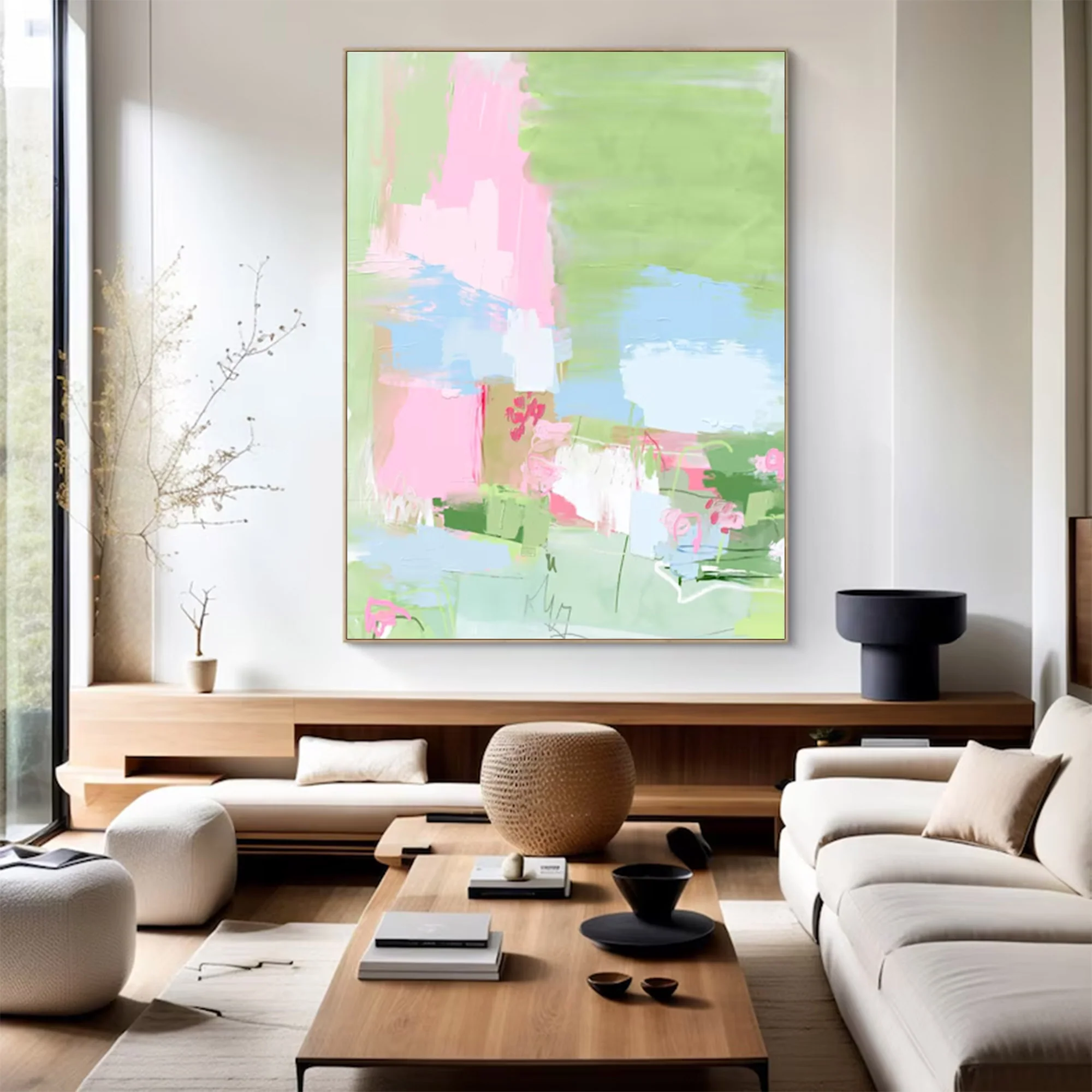 Large Abstract Pastel Tones Art | MuroArt #WGA 019