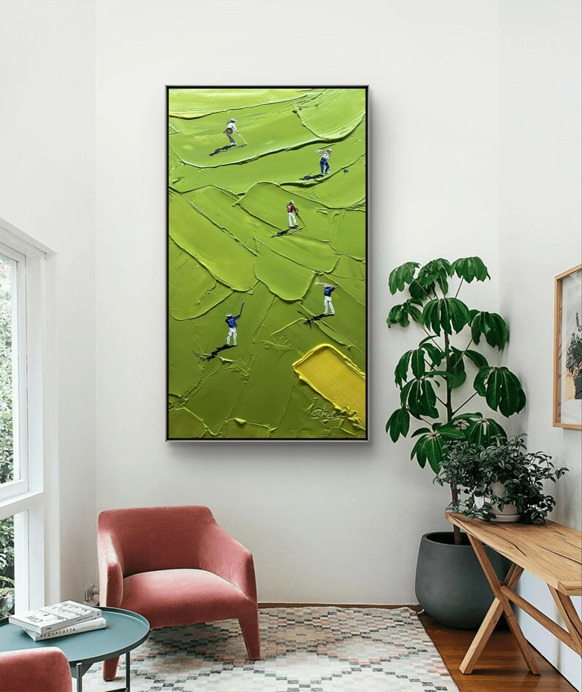 Large Figurative Impasto Golf Art | MuroArt #WGA 022