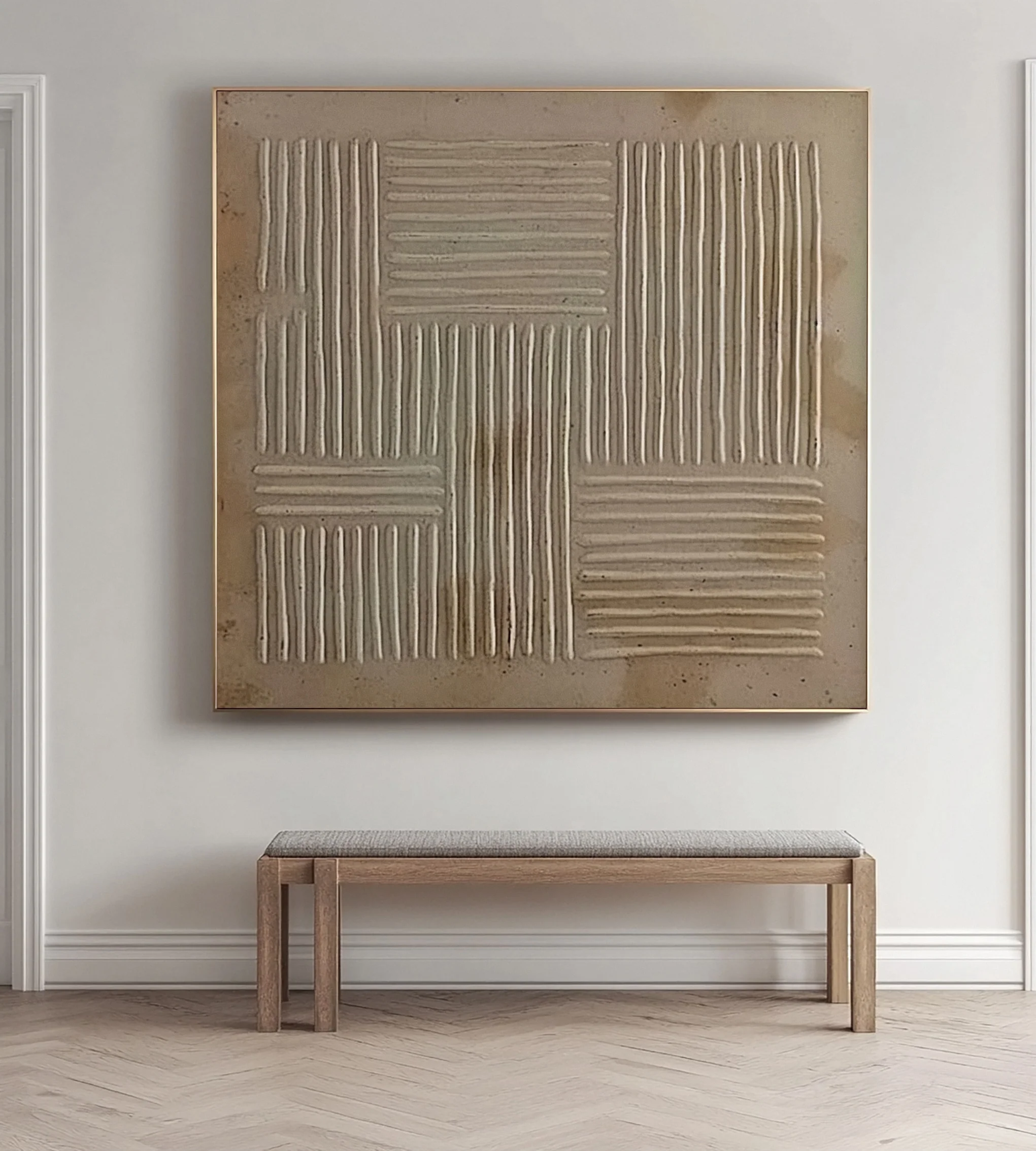 Wabi Sabi Neutral Canvas with Organic Textured Intersections #BGA 309