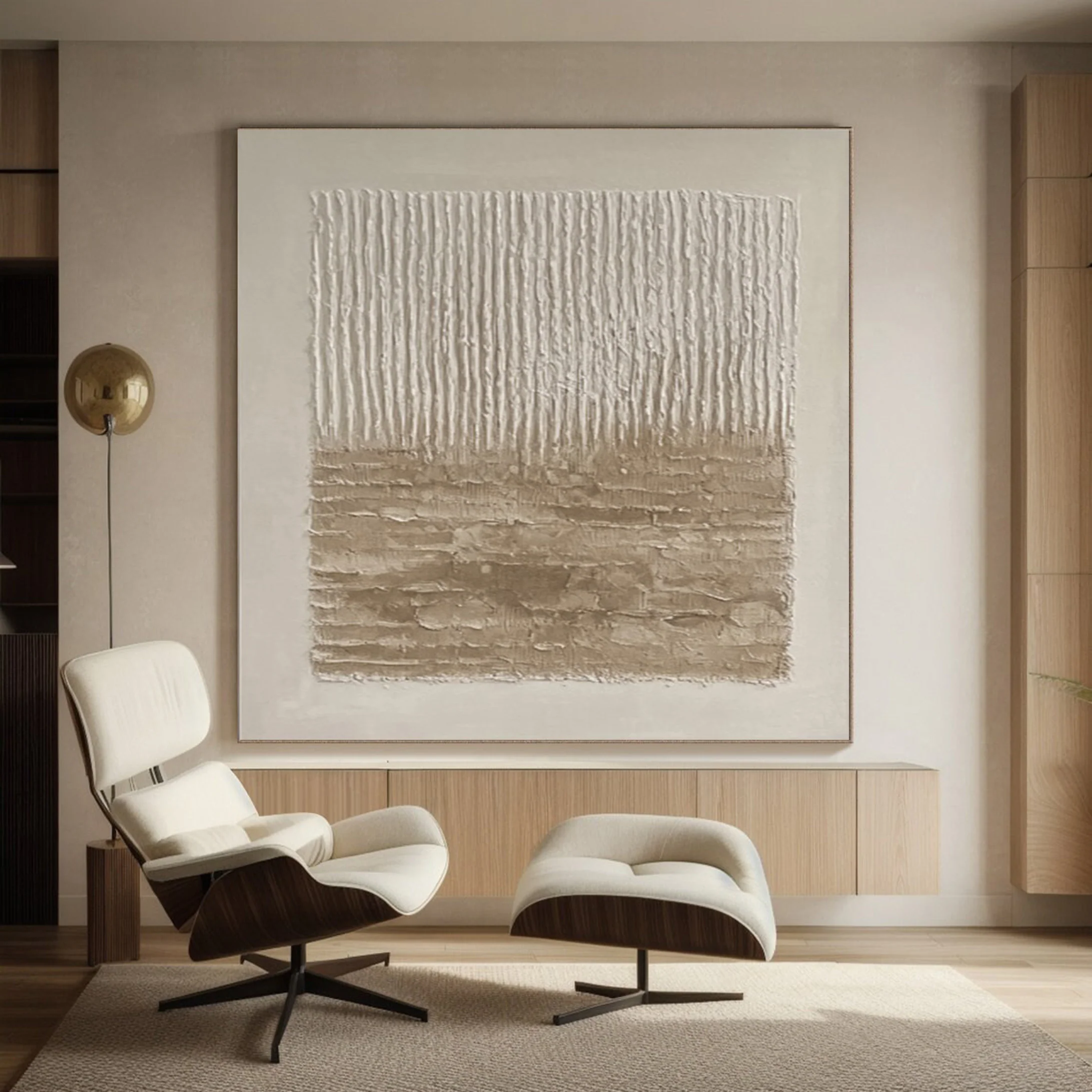 Minimalist Neutral Art with Texture and Subtly Layered Ground #BGA 278