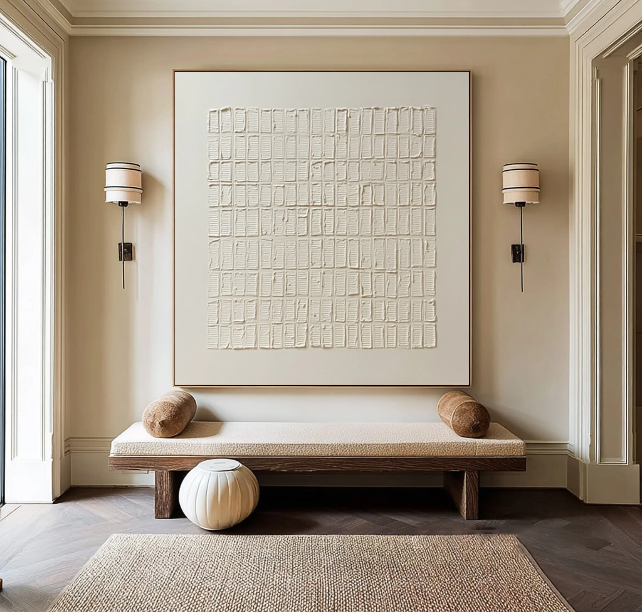 Abstract Geometric Painting Neutral Home Art #WG 058