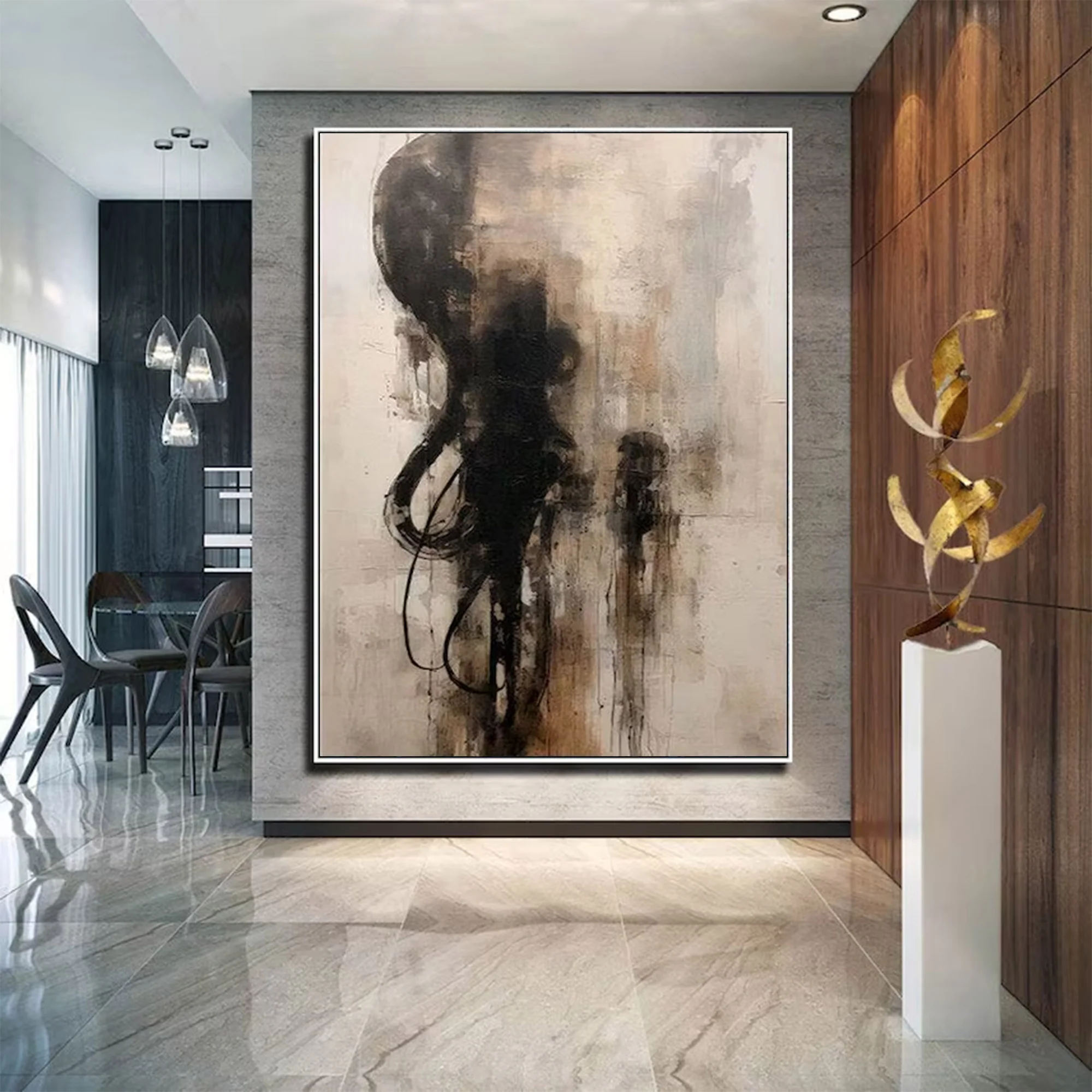 Large Abstract Modern Monochromatic Art | MuroArt #WGA 012