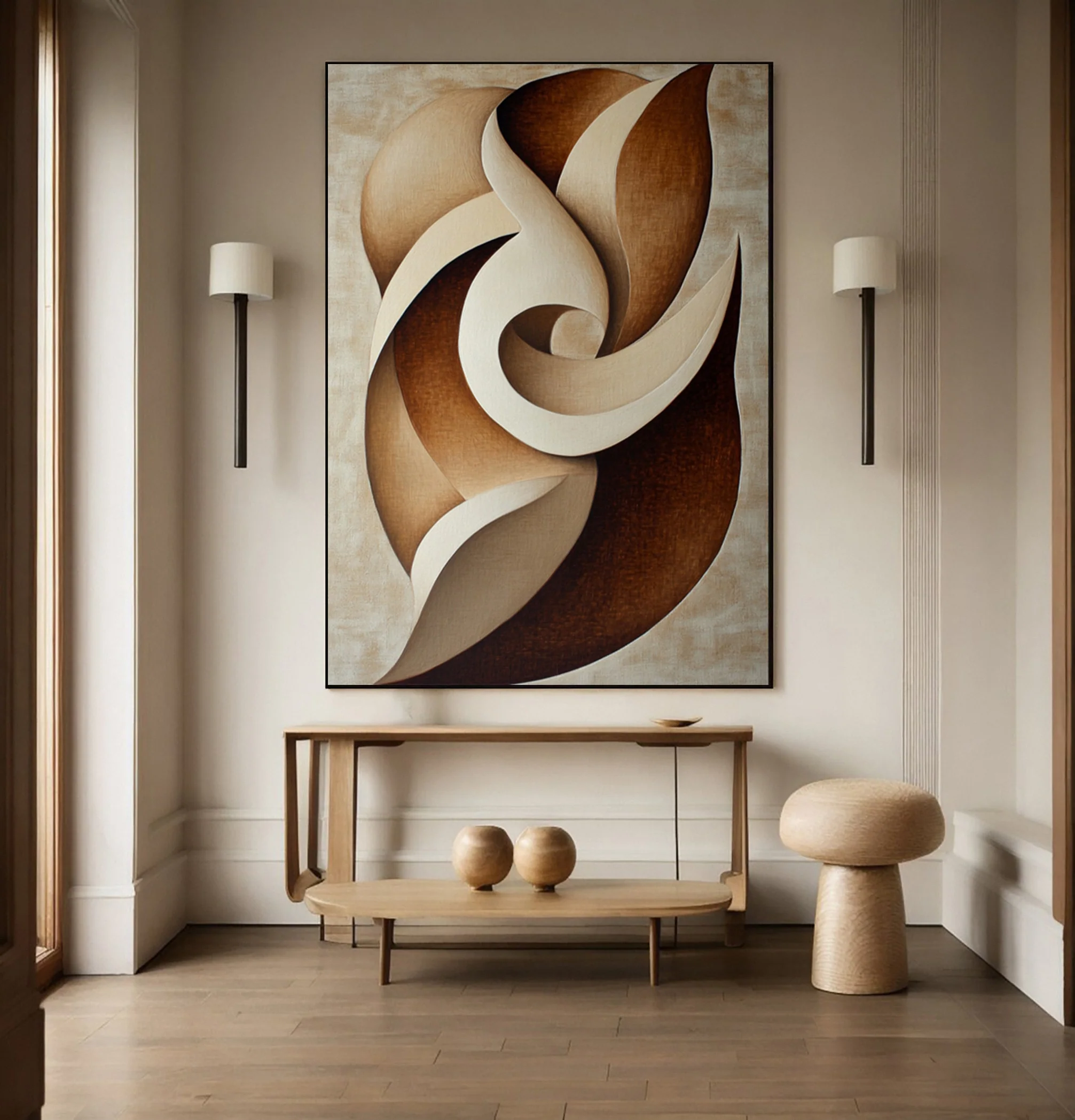 Evolving Form: Modern Abstract with Swirling Organic Layers  #BGA 298