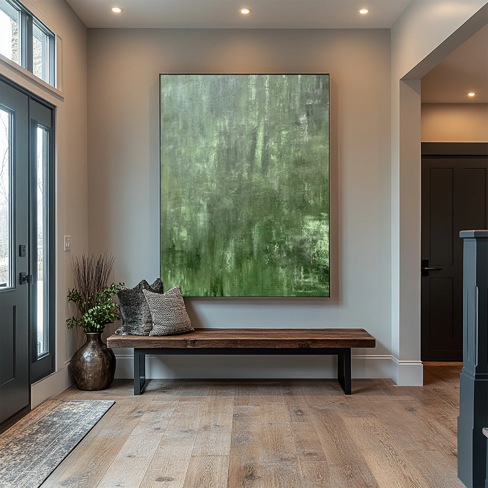 Contemporary Green Abstract with Visible Brushstrokes #BGA 300