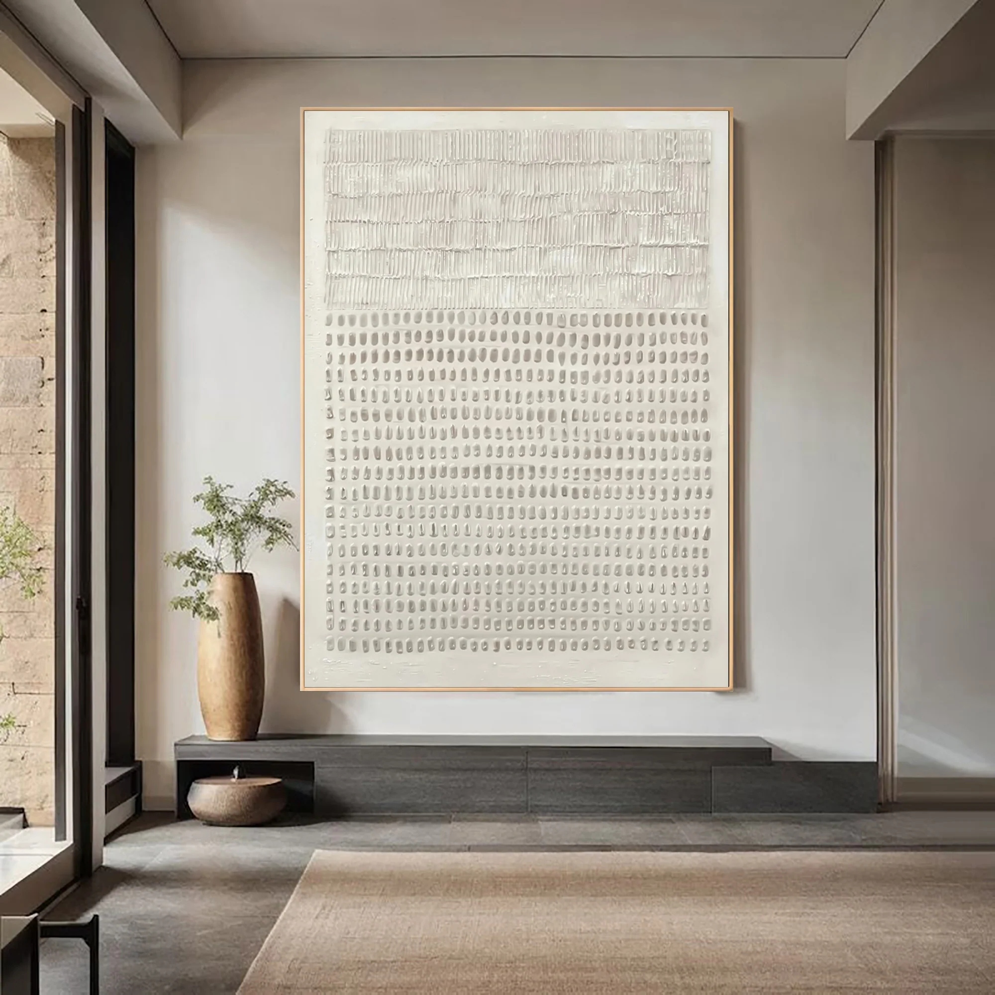 Abstract Relief Art Modern Home Decor Long Painting #WG 044