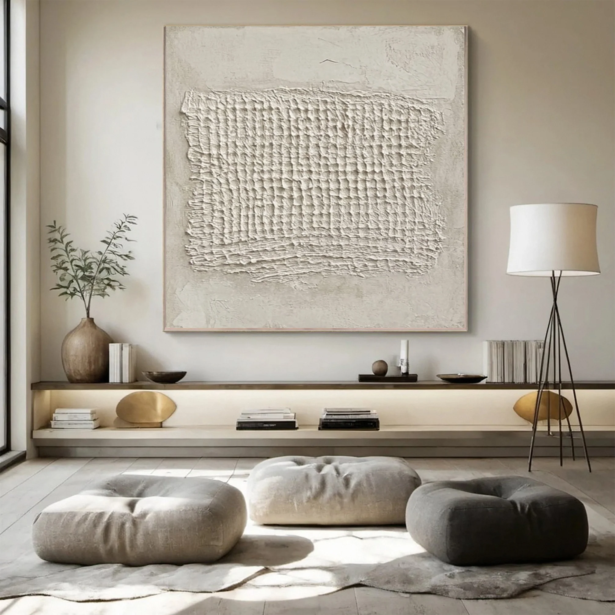 Modern Abstract Canvas with Raised Organic Pattern #BGA 317