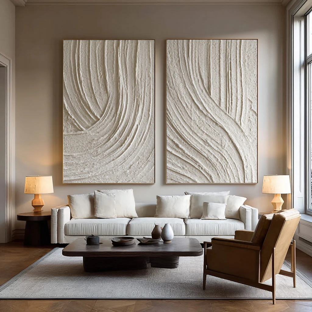Organic Wave Pattern Wall Art Pair Set of 2 #WG 011