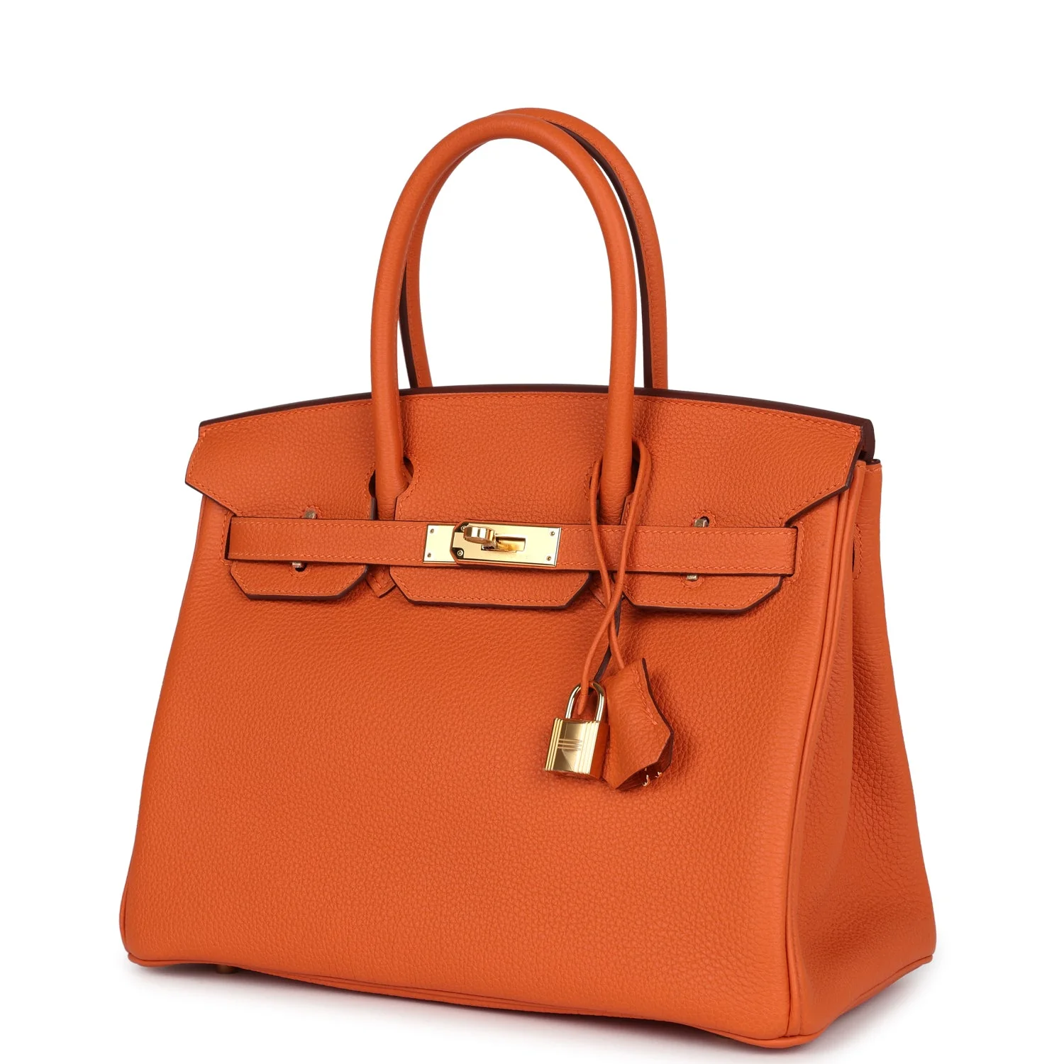 Replicate Hermes Birkin 30 Orange Togo Gold Hardware(1:1 replica)