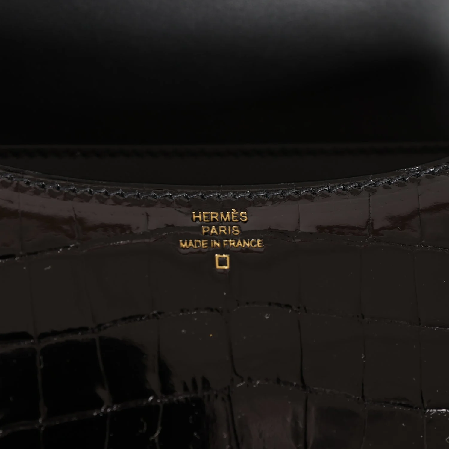 Replicate Hermes Constance 18 Black Shiny Alligator Gold Hardware(1:1 replica)