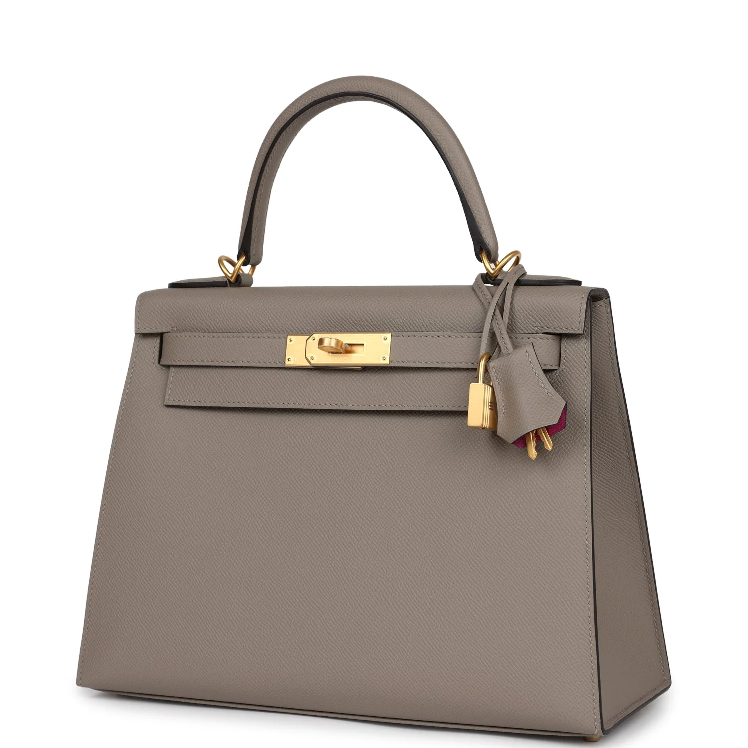 Replicate Hermes Special Order (HSS) Kelly Sellier 28 Gris Asphalte Verso Epsom Brushed Gold Hardware(1:1 replica)