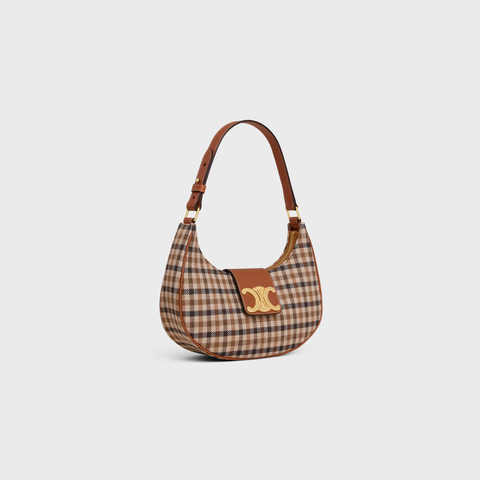 Replicate MEDIUM AVA TRIOMPHE BAG IN TARTAN TEXTILE and CALFSKIM(1:1 replica)