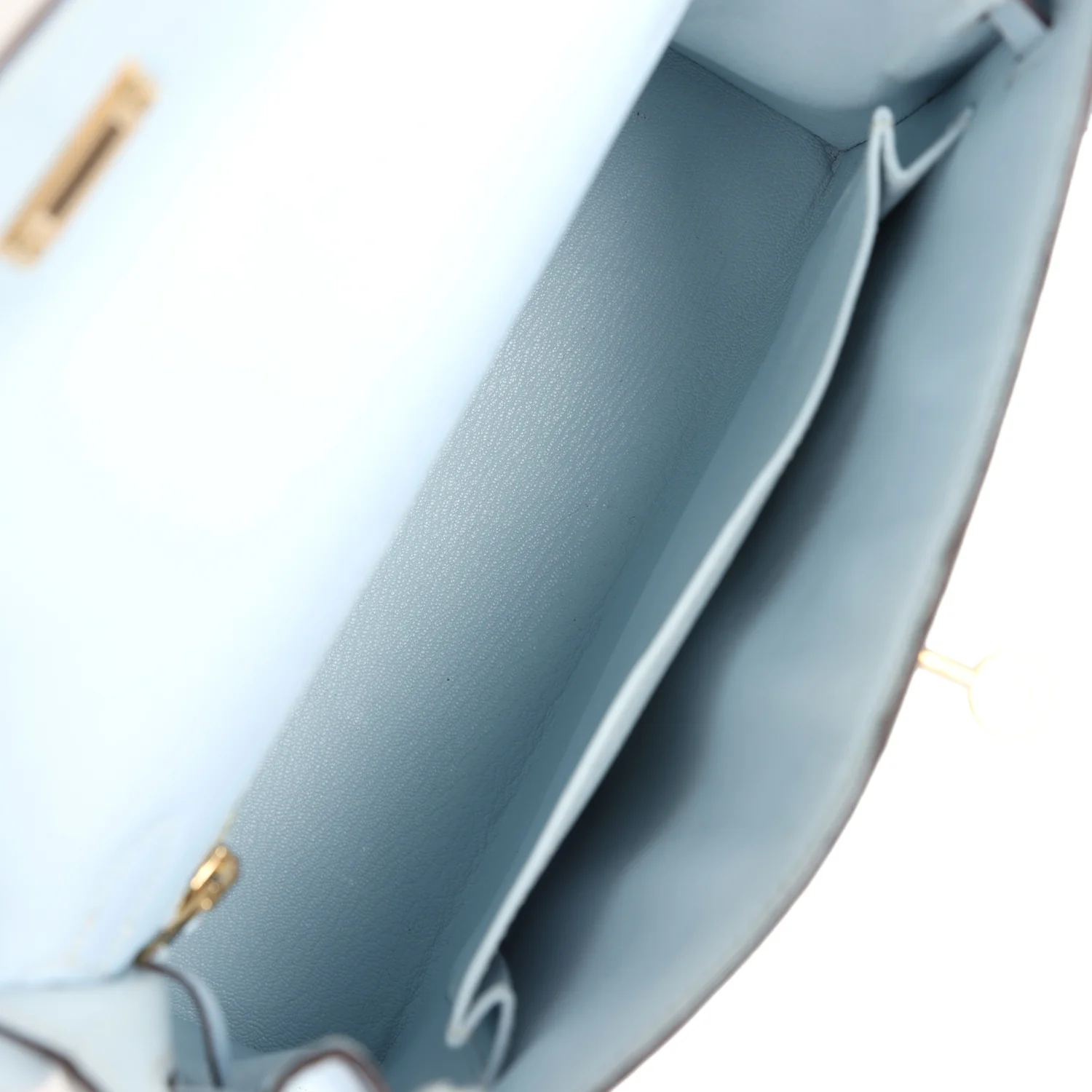 Replicate Hermes Kelly Sellier 25 Bleu Brume Epsom Gold Hardware(1:1 replica)