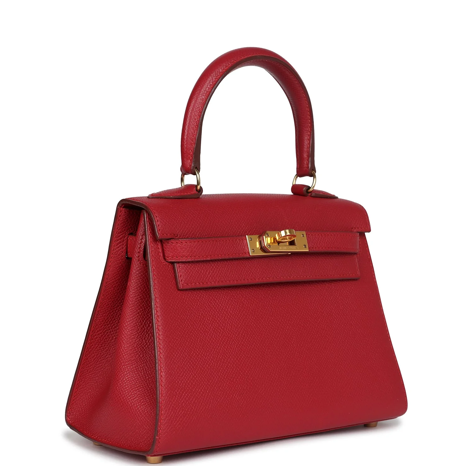 Replicate Vintage Hermes Kelly Sellier 20 Rouge Vif Courchevel Gold Hardware(1:1 replica)