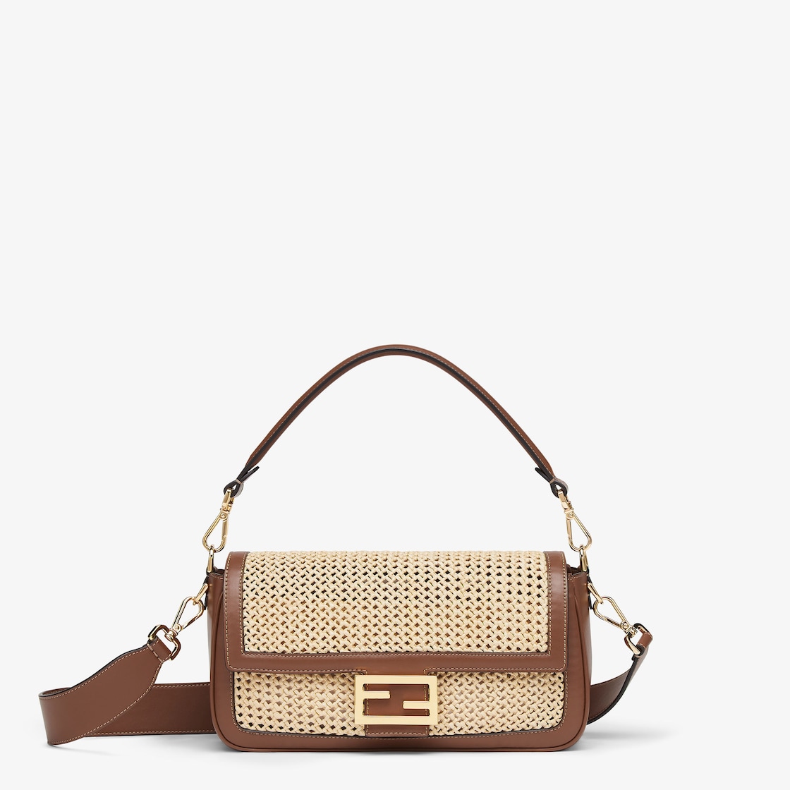Replicate Baguette Brown Leather and Macramé Bag(1:1 replica)
