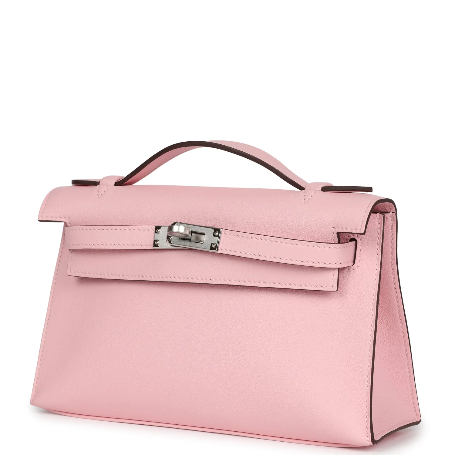 Replicate Hermes Kelly Pochette Rose Sakura Swift Palladium Hardware(1:1 replica)