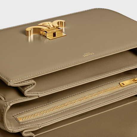 Replicate CLASSIQUE TRIOMPHE BAG IN SHINY CALFSKIN BROWN SEPIA(1:1 replica)