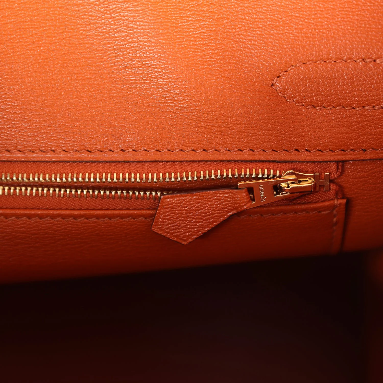 Replicate Hermes Birkin 30 Pain D' Epice Shiny Porosus Crocodile Gold Hardware(1:1 replica)