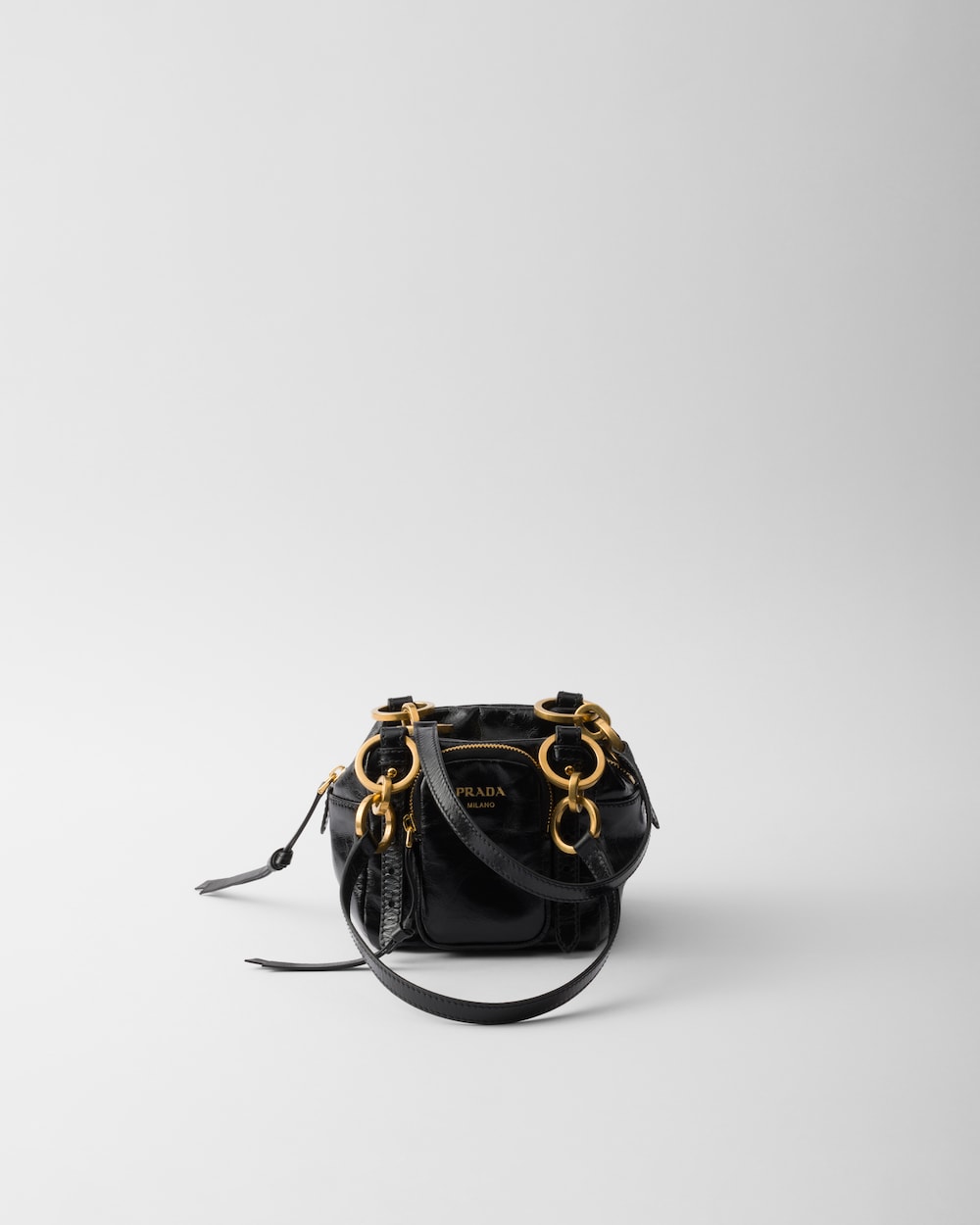 Replicate Prada Dangle Leather Top-Handle Mini-Bag(1:1 replica)