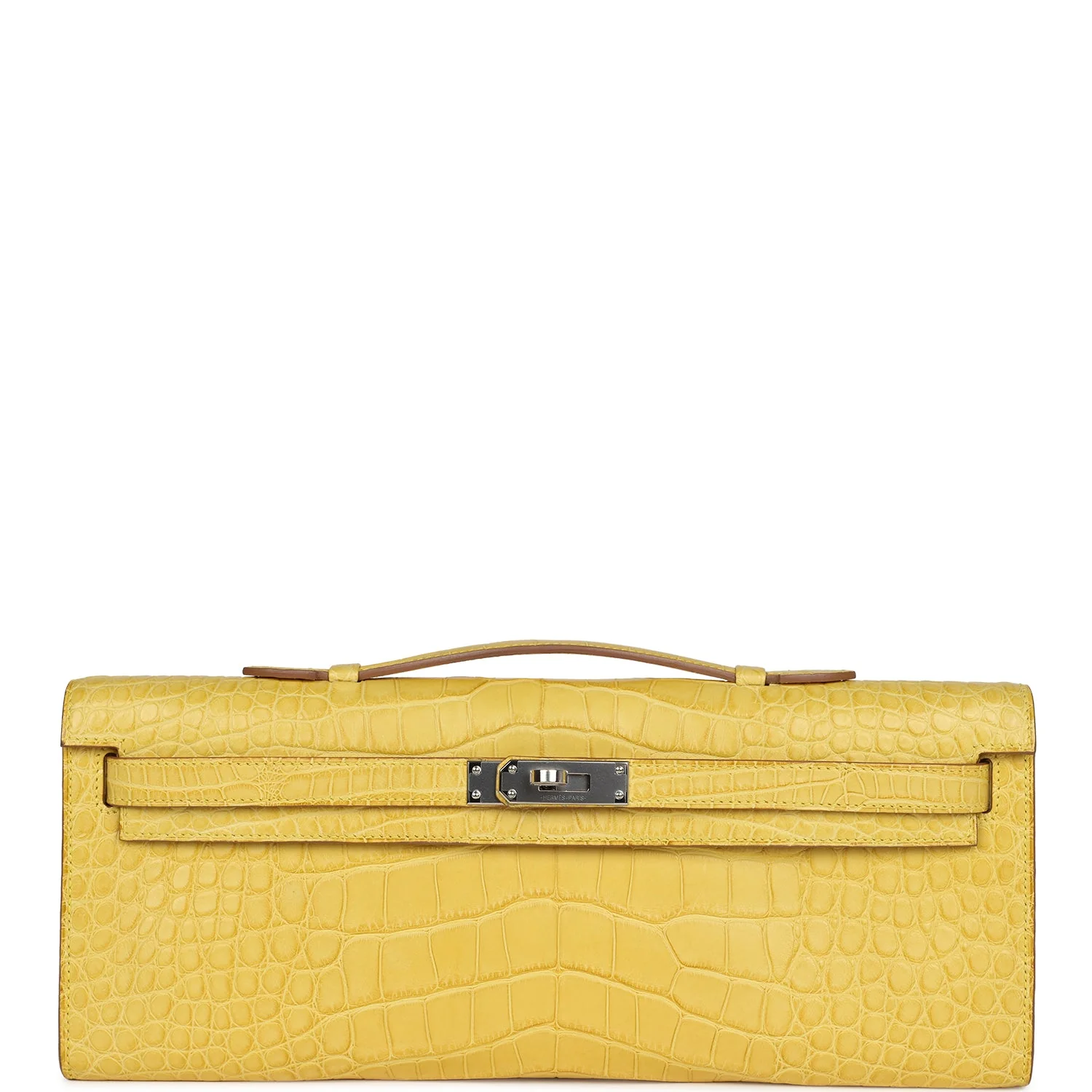 Replicate Hermes Kelly Cut Mimosa Matte Alligator Palladium Hardware(1:1 replica)