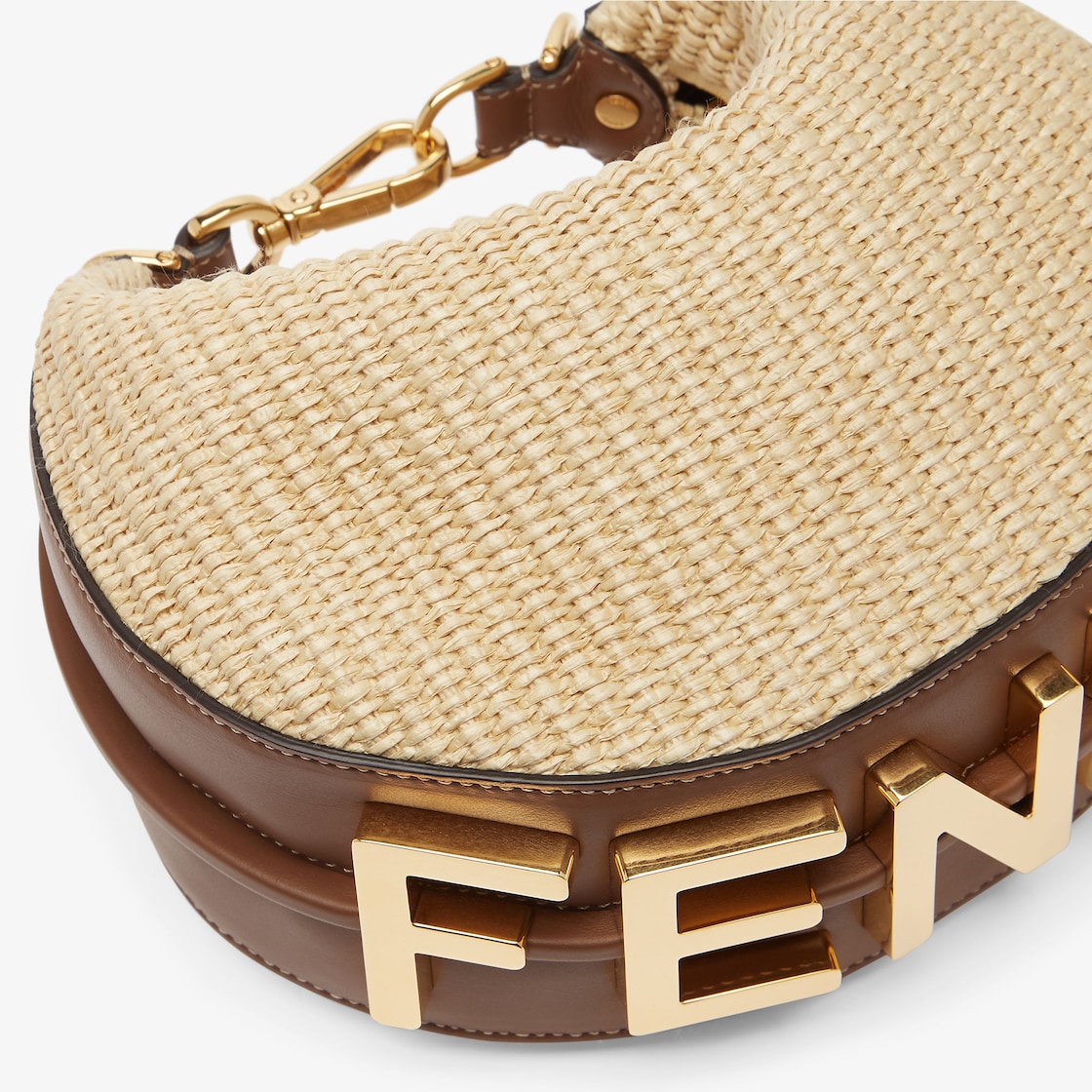 Replicate Fendigraphy Mini Beige Cotton Fibre Mini Bag(1:1 replica)