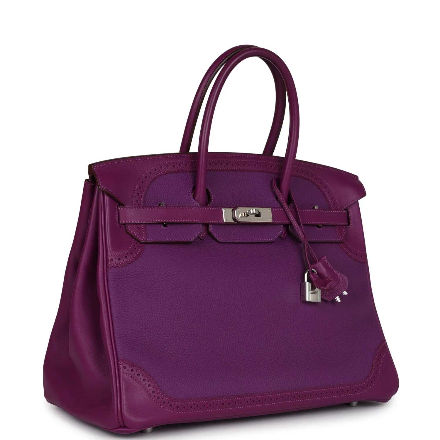 Replicate Hermes Birkin 35 Ghillies Anemone Togo and Swift Palladium Hardware(1:1 replica)