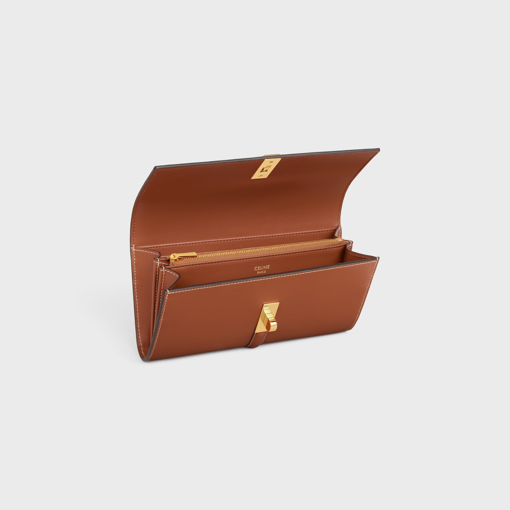 Replicate LARGE WALLET 16 IN SATINATED CALFSKIN TAN(1:1 replica)