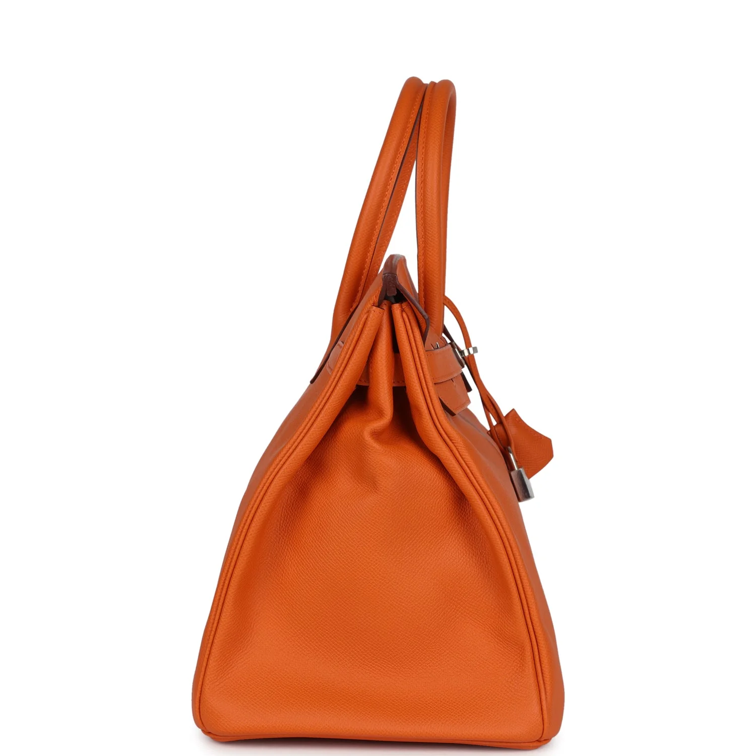Replicate Hermes Birkin 35 Orange Epsom Palladium Hardware(1:1 replica)
