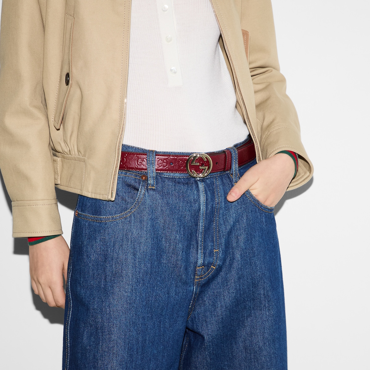 Replicate Belt with Interlocking G buckle(1:1 replica)