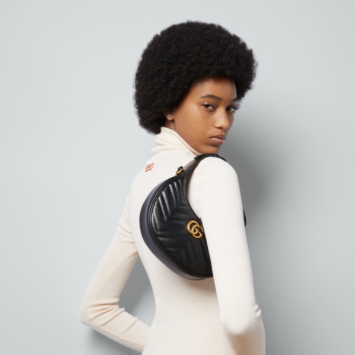 Replicate GG Marmont Half-Moon-Shaped Mini Bag(1:1 replica)