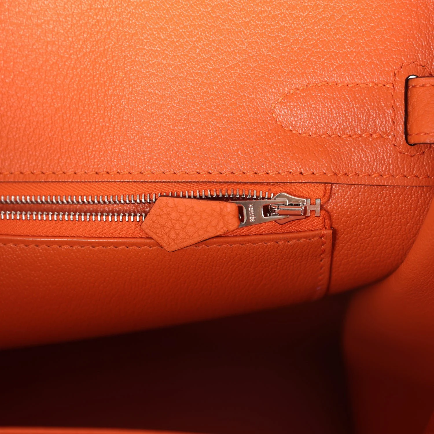 Replicate Hermes Birkin 30 Orange Togo Palladium Hardware(1:1 replica)