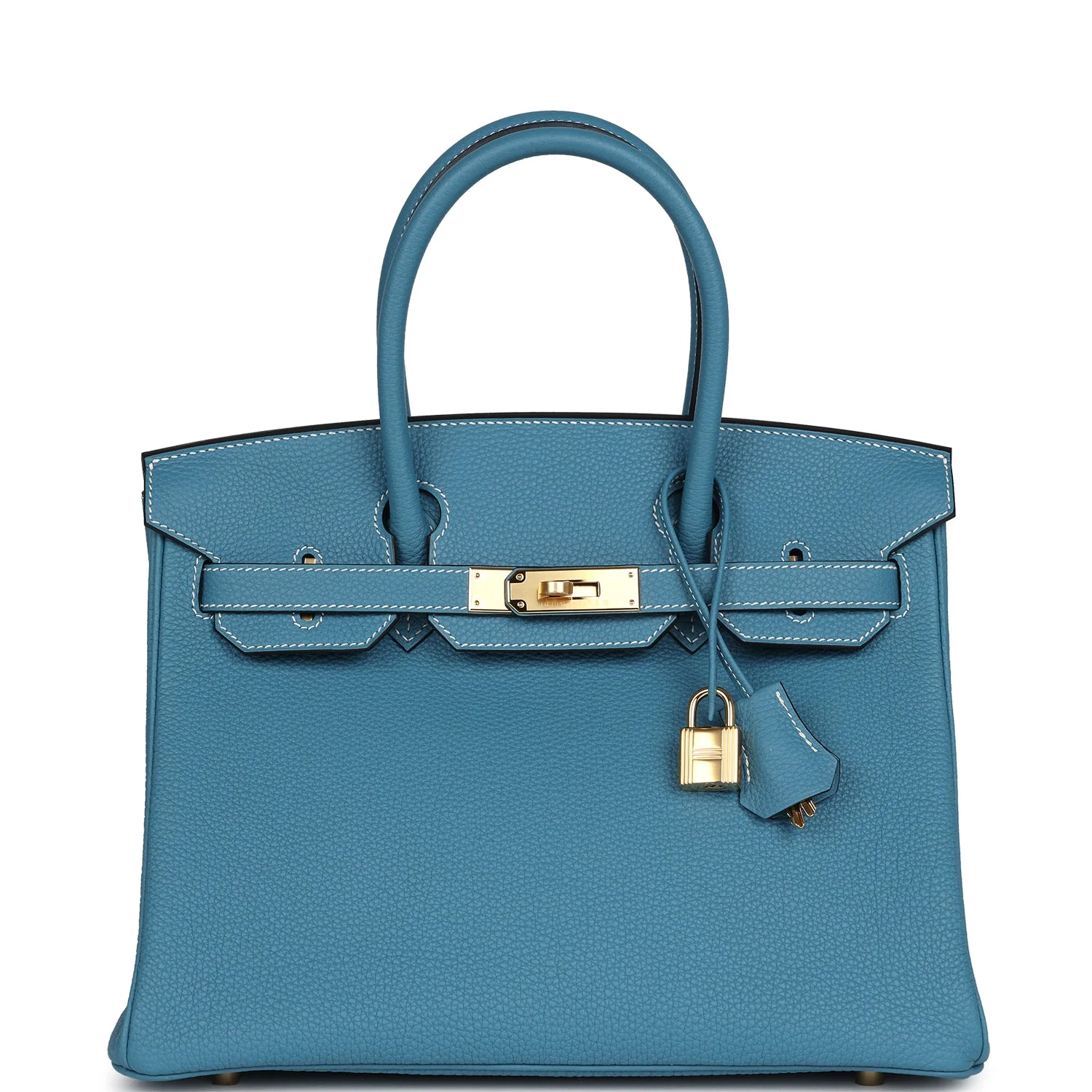 Replicate Hermes Birkin 30 Blue Jean Togo Gold Hardware(1:1 replica)