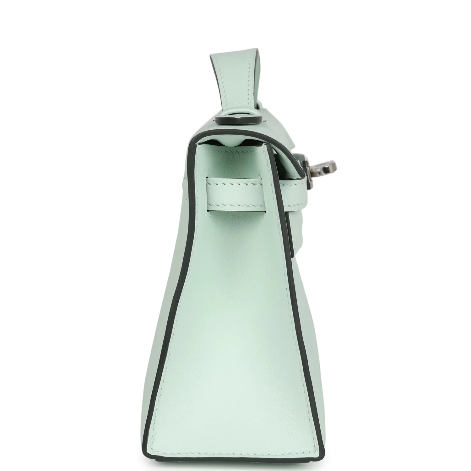 Replicate Hermes Kelly Pochette Vert Peppermint Swift Palladium Hardware(1:1 replica)