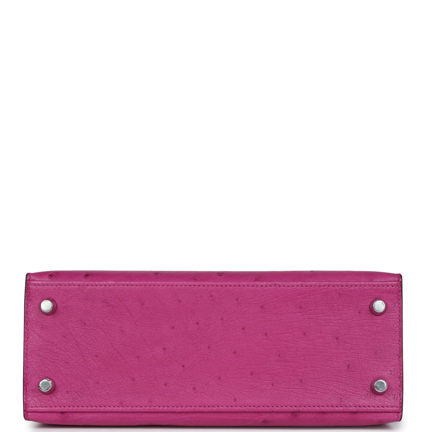 Replicate Hermes Kelly Sellier 25 Rose Pourpre Ostrich Palladium Hardware(1:1 replica)