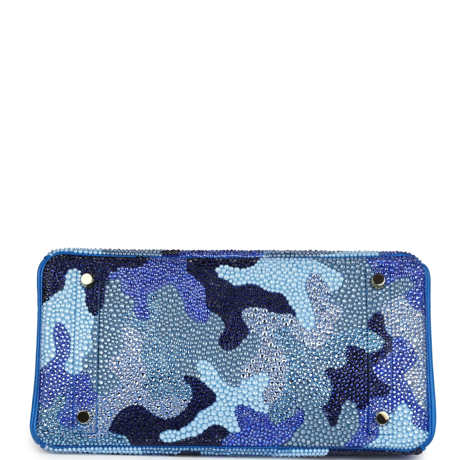 Replicate Custom Camouflage Swarovski Crystal Hermes Birkin 30 Bleu Hydra Chevre Gold Hardware(1:1 replica)