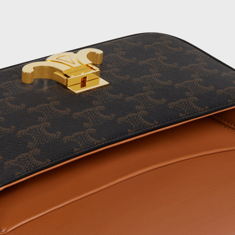 Replicate SHOULDER BAG CLAUDE IN TRIOMPHE CANVAS AND CALFSKIN TAN(1:1 replica)