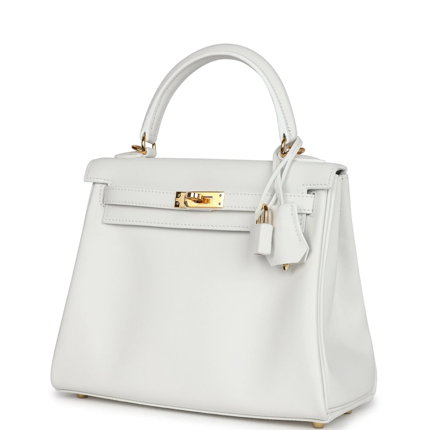 Replicate Hermes Kelly Retourne 25 New White Swift Gold Hardware(1:1 replica)