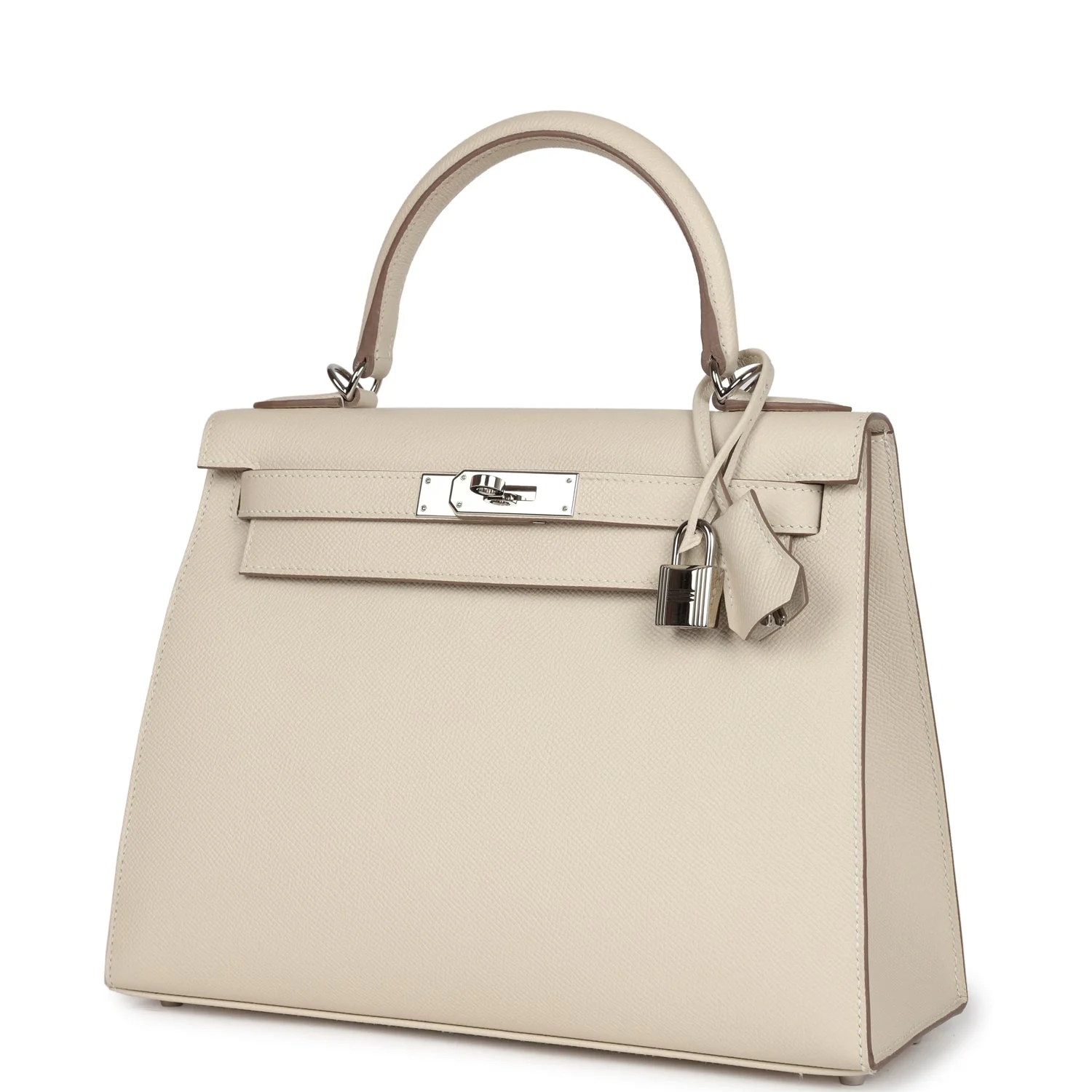 Replicate Hermes Kelly Sellier 28 Craie Epsom Palladium Hardware(1:1 replica)