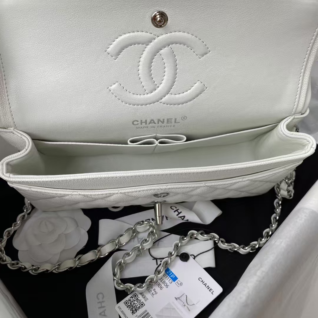 Replicate Chanel Small Classic Handbag Caviar Silver Hardware(1:1 replica)