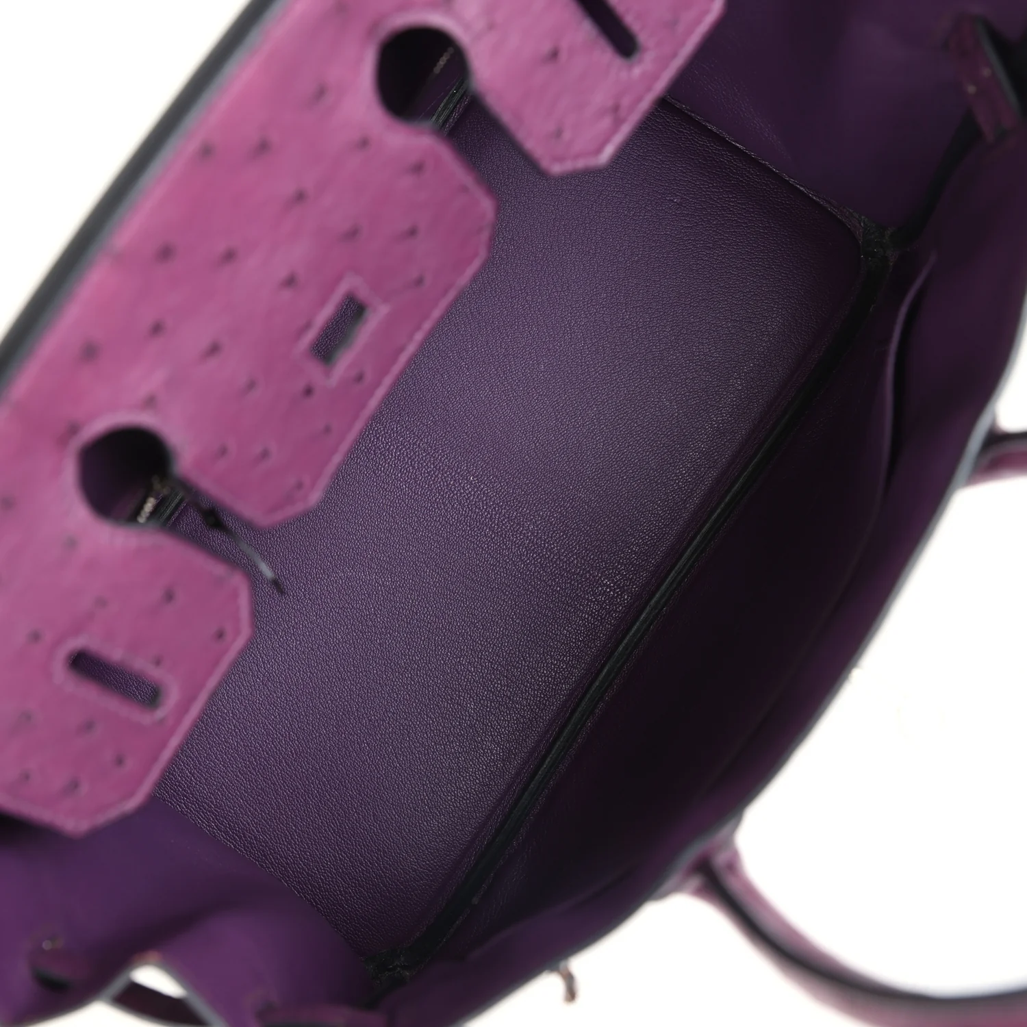 Replicate Hermes Birkin 30 Violet Ostrich Palladium Hardware(1:1 replica)