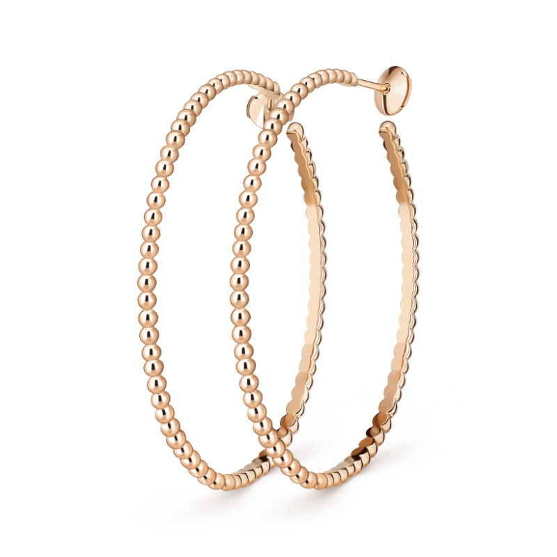 Replicate Perlée pearls of gold hoop earrings, large model(1:1 replica)